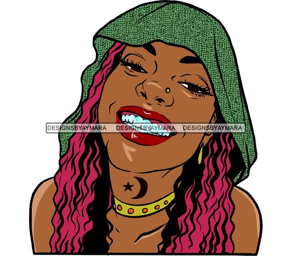 Ghetto Girl Gangster Street Girl Funky Young Woman Face Urban Etsy