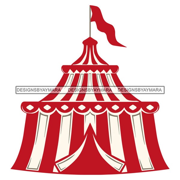 Circus Tent Vintage Carnival Retro Party Festival Flag Arena Theater Layered SVG JPG PNG Eps Vector Clipart Cricut Silhouette Cut Cutting