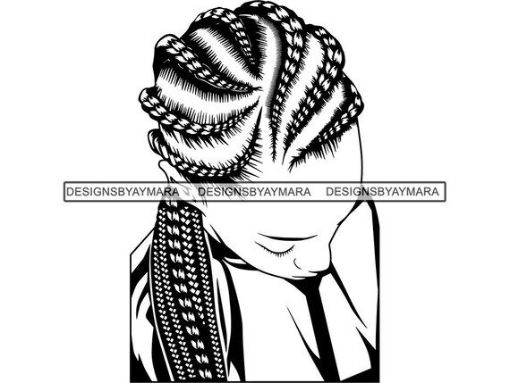 Black Woman Svg Braids Dreads Hairstyle Beauty Salon Logo Classy Nubian African American Eps Png Vector Clipart Circuit Cut Cutting