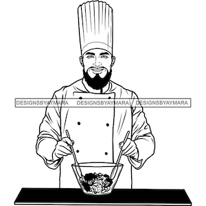 Chef Homem Uniforme Masculino Chapéu Cozinha Especialista Fogão Culinário Cozinha Gourmet Cozinheiro Profissional Gastronômico SVG PNG JPG Imprimir Corte Desenhos Vetoriais