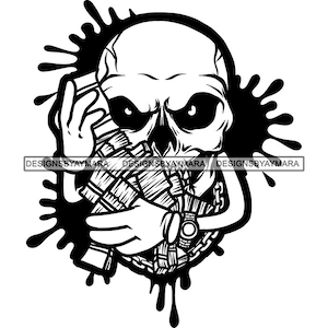Hustler Skull Man Cartoon Character Holding Money Stacks Cash Grinding Skeleton Death Tattoo SVG PNG JPG Cutting Files Print Cricut Designs