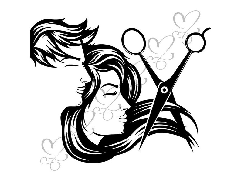 Friseur Comic Schere