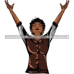 African American Woman Girl Praying Arms High God Prayer Pray Faith Melanin Religion Nubian SVG PNG JPG Vector Clipart Circuit Cut Cutting
