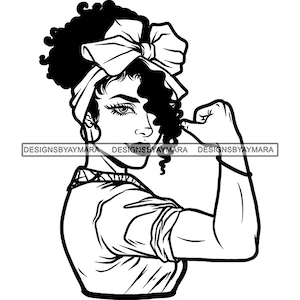 Retro Woman Flexing Strong Yes We Can Exitosa Dama independiente Vintage Classy Woman Power SVG PNG JPG Diseños de vectores de corte de impresión