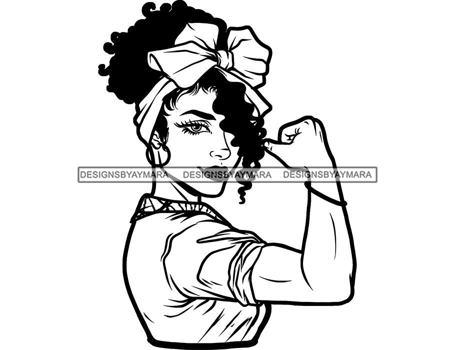 Retro Woman Flexing Strong Yes We Can Successful Independent Lady Vintage Classy Woman Power SVG PNG JPG Print Cut Cutting Vector Designs