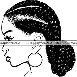 Frauen Zöpfe Bun Frisur Frisur Logo Nubian Melanin Queen Black Girl Magic SVG JPG PNG Vektor Clipart Cricut Silhouette Cut Cutting