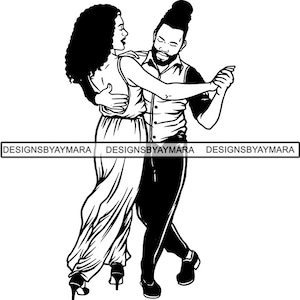 Stepper danser Stepping Chicago stijl Afrikaans-Amerikaanse paar dansende dans stap liefde. Svg. Eps. PNG Vector Clipart circuit cut snijden