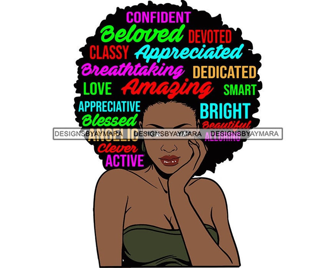 Afro Woman SVG Hair Quotes Woman Qualities Nubian Queen Diva - Etsy Norway