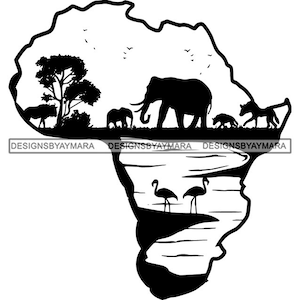 Safari Dea Africa Continente Africano Savannah Nubian Melanin African American Woman SVG PNG Jpg Vector Clipart Clipart Circuit Taglio Taglio