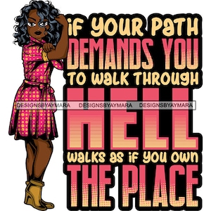 Afro Lola Flexing SVG Strong Woman Power Life Quotes Goddess Melanin Queen Nubian Lady JPG PNG Vector Clipart Cricut Circuit Cut Cutting