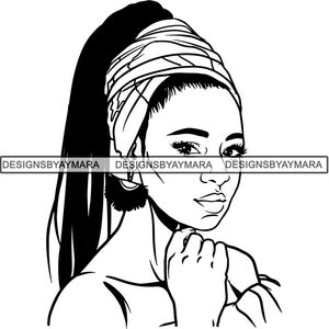 Femme Afro noire SVG Nubiens de la Diva tresses coiffure fabuleuse reine Glamour afro-américaine EPS. PNG Vector Clipart Cricut Circuit coupe coupe