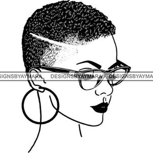 Black Woman Natural Hair African American Lady Nubian Queen Diva  .SVG .EPS .PNG Jpg Vector Clipart Cricut Silhouette Circuit Cut Cutting