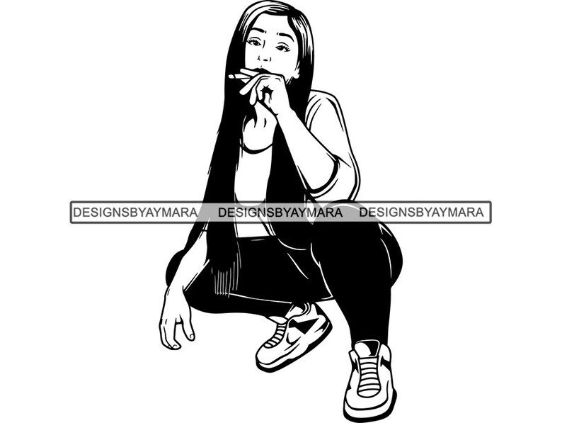 Download Woman Smoking Weed Blunt Cannabis Medical Marijuana 420 Dope | Etsy