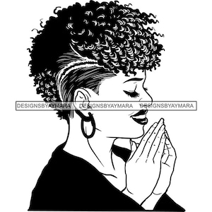 Woman Praying Black Lady Church Faith Begging Pray Prayers God Lord Faith Religion SVG JPG.PNG Vector Clipart Cricut Circuit Cut Cutting