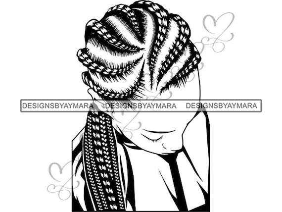 Download Black Woman Svg Braids Dreads Hairstyle Beauty Salon Logo Etsy