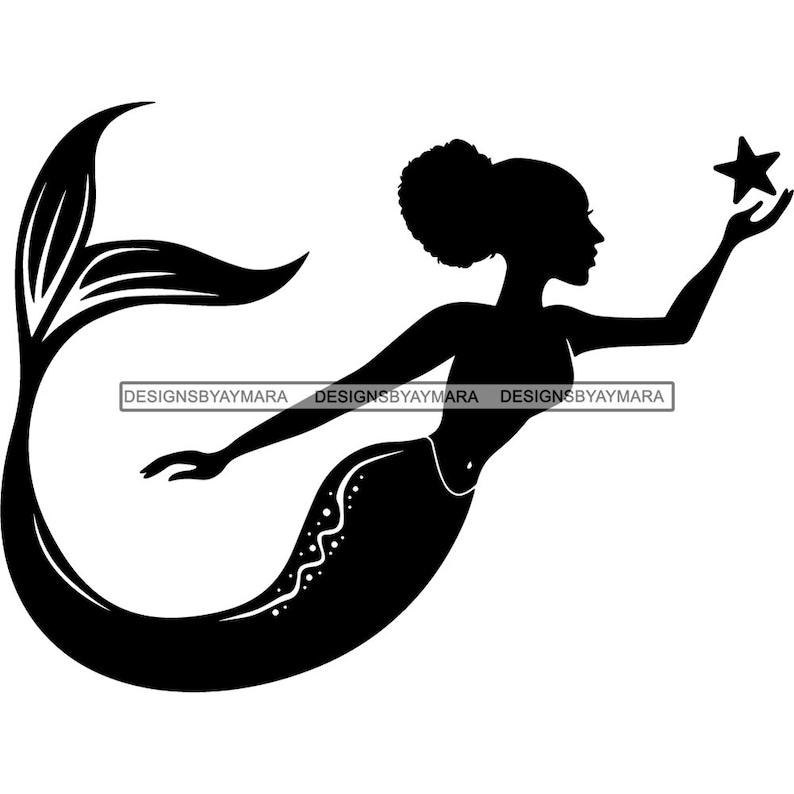 Free Free 175 Afro Black Mermaid Svg SVG PNG EPS DXF File