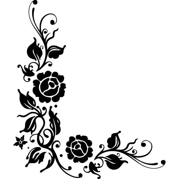 Download Design Corner Border Decoration Logo Flowers Roses Design