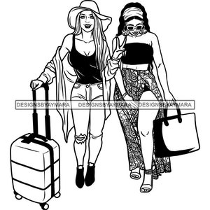 Besties Frauen Gehen Auf Urlaub Reise Reisen Abenteuer Getaway Beste Freunde Vacay Erholung Escape SVG PNG JPG Print Cut Vektor Designs