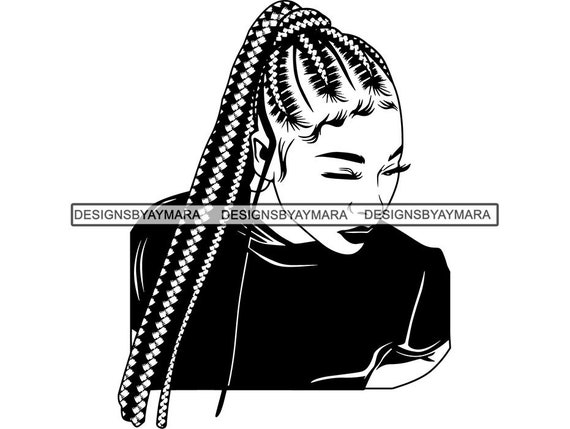 Download Black Woman Svg Braids Locs Dreads Hairstyle Beauty Salon Logo Etsy