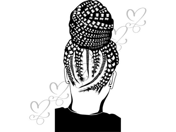 Download Black Woman SVG Braids Dreads Hairstyle Beauty Salon Logo | Etsy