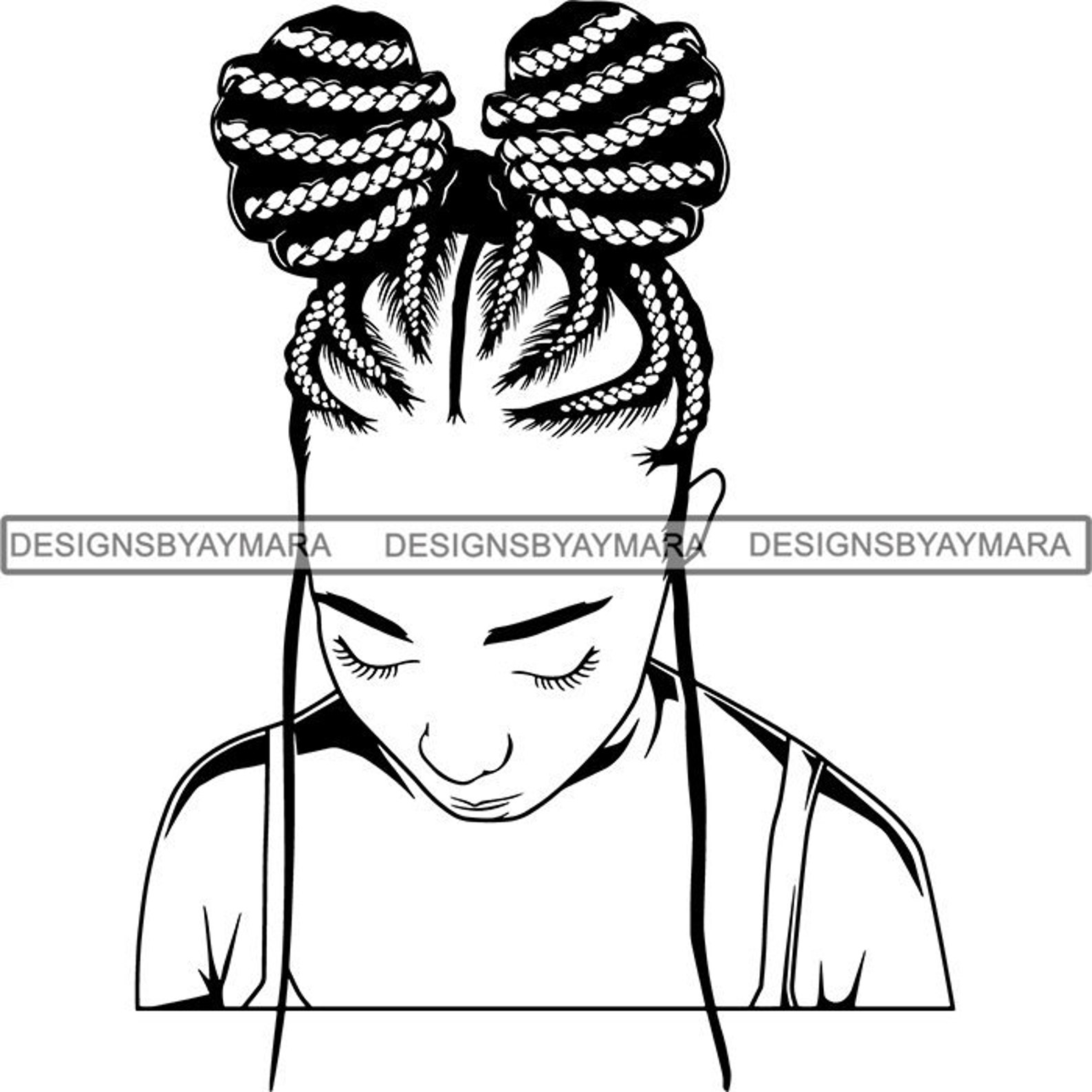 Download Black Woman SVG Braids Locs Dreads Hairstyle Beauty Salon ...