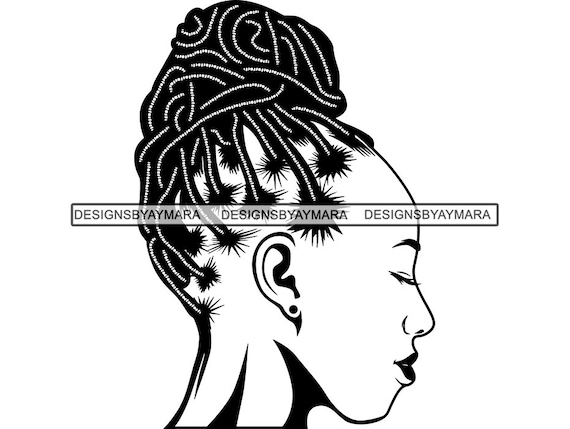 Download Black Woman SVG Braids Locs Dreads Hairstyle Beauty Salon ...