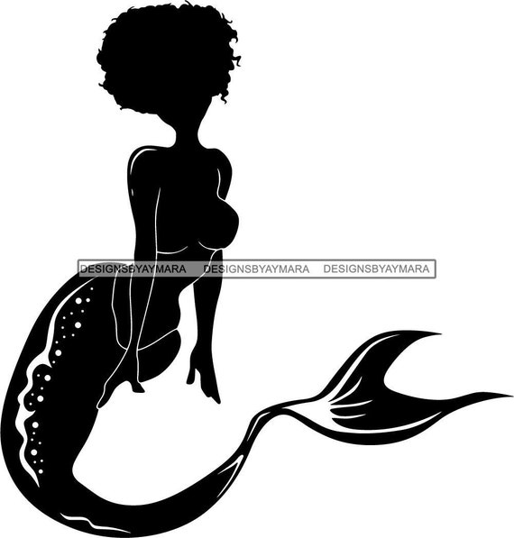 Download Black Afro Mermaid Woman Aquatic Creature Queen Nubian Goddess Etsy