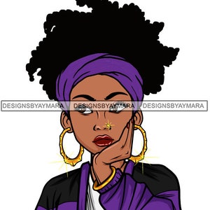 Afro Lola Boss Lady Pretty Face Melanin Black Queen Woman Short Hairstyle SVG JPG PNG Vector Clipart Cricut Silhouette Circuit Cut Cutting