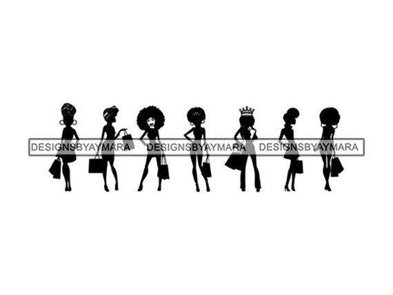 Download Black Woman Silhouettes African American Lady Nubian Queen Etsy
