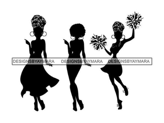 Download Black Woman Silhouettes African American Lady Nubian Queen Etsy