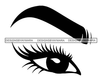 Female Eye Vision Svg Human Lady Make Up Sign Eyeball See Watching Eyebrow SVG JPG PNG Vector Clipart Cricut Silhouette Circuit Cut Cutting