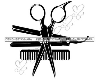 Salon Beauty Dryer Accessories Hair Shop Scissors Hairdresser Salon.SVG .EPS .PNG Jpg Vector Clipart Cricut Silhouette Circuit Cut Cutting