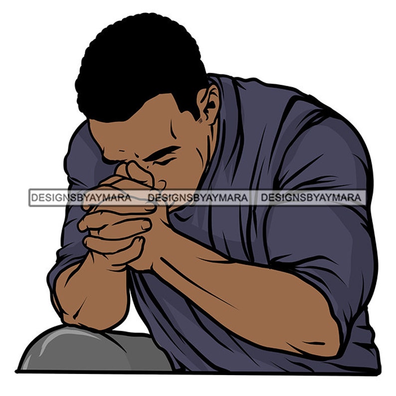 Black Man Praying Asking God Bible Grace Catholicism - Etsy