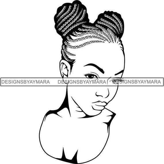 Download Black Woman SVG Braids Locs Dreads Hairstyle Beauty Salon ...