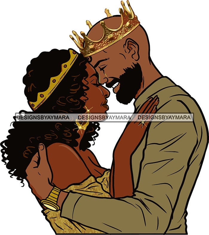 Afro Black Couple King Queen Relationship Goals Soulmates Etsy