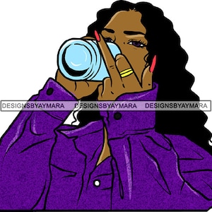 Ghetto Girl Gangster Street Girl Funky Young Woman Face Urban Swag Hip Hop SVG JPG PNG Vector Clipart Cricut Silhouette Circuit Cut Cutting