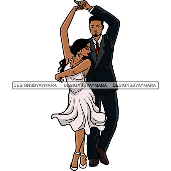 Melanin Couple Dancing Swing Stepper Dancer Step Dancing Chicago Style Steppers Urban Detroit Ballroom SVG PNG JPG Print Cut Vector Designs