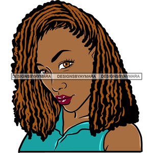 Afro Woman SVG Sister-locks Hairstyle Nubian Queen Melanin African American Female Lady JPG PNG Vector Clipart Cricut Circuit Cut Cutting