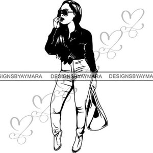 Black Woman SVG Diva Classy Lady Nubian Queen Afro Hairstyle African American JPG PNG Vector Clipart DCricut Silhouette Circuit Cut Cutting
