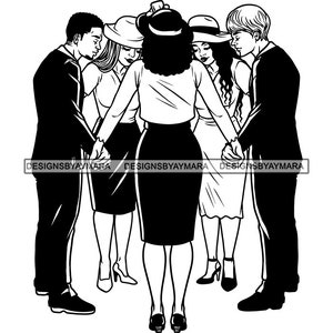 Group Of People Praying God Church Woman Man Holy Worship Family Deep Prayers Pray Christianity SVG PNG JPG Print Cut Cutting Vector Designs