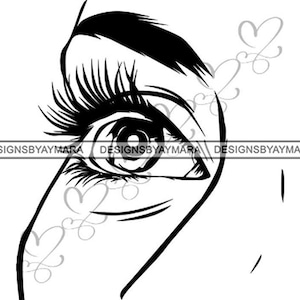 Eye Look Vision Human Female Ojos Sign Eyeball See Watching Eyebrow .SVG .EPS .PNG Jpg Vector Clipart Cricut Silhouette Circuit Cut Cutting