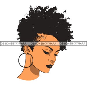 Black Woman .SVG Diva Afro Hairstyle Fabulous Classy Lady Nubian Queen Afro African American PNG DXF Vector Clipart Circuit Cut Cutting