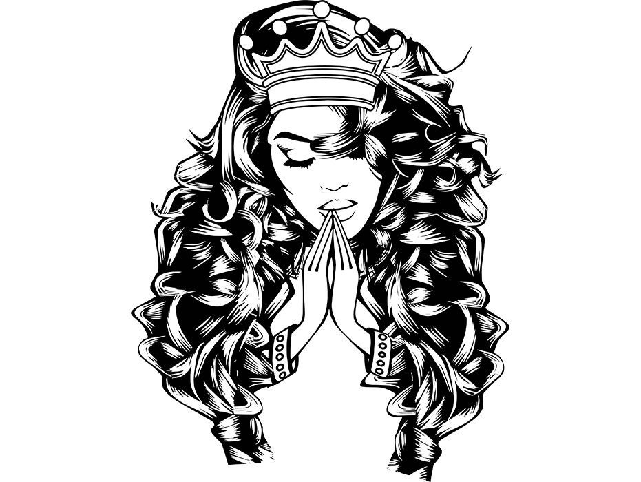 Download Afro Woman Svg Queen Praying Life Quotes Classy Glamour ...
