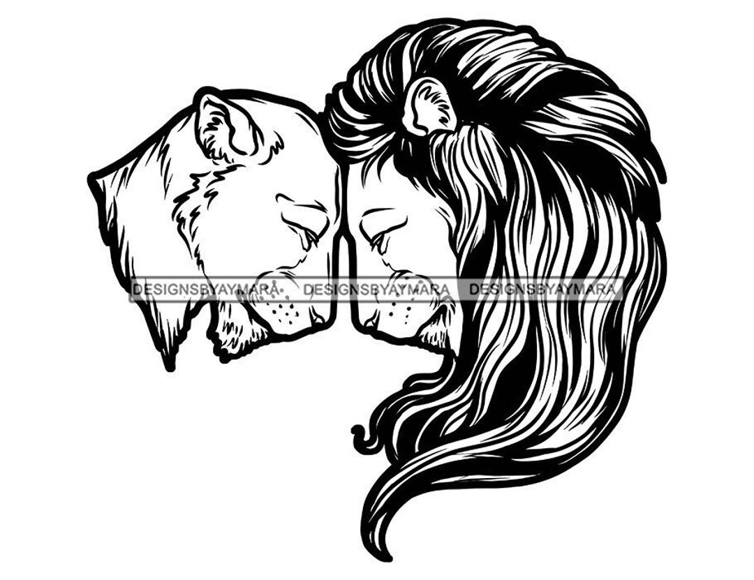 Leeuw Leeuwin Paar Koning Koningin Liefde Relatie Doelen Hartvorm Dierlijke  Kracht Wildlife Predator SVG PNG JPG Cutting Sublimation Designs - Etsy  België, image size:1080x831