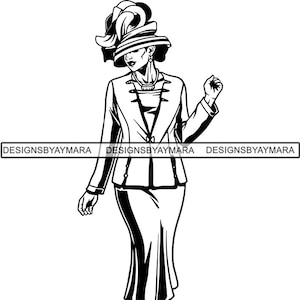 Femme élégante SVG Fabuleuse église Classy Lady Glamour Diva Diva Noire Déesse Féminine Nubienne JPG .PNG Vecteur Clipart Cricut Circuit Cut Cutting