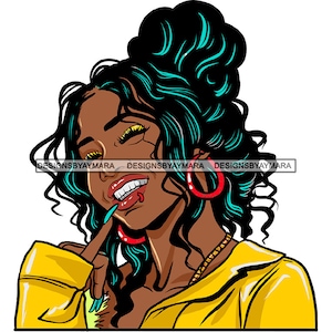 Ghetto Girl Gangster Street Girl Funky junge Frau Gesicht Urban Swag Hip Hop SVG JPG PNG Vektor Clipart Cricut Silhouette Circuit schneiden