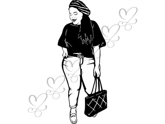 Download Afro Thick Woman Svg Beauty Life Quotes Classy Diva Lady Etsy