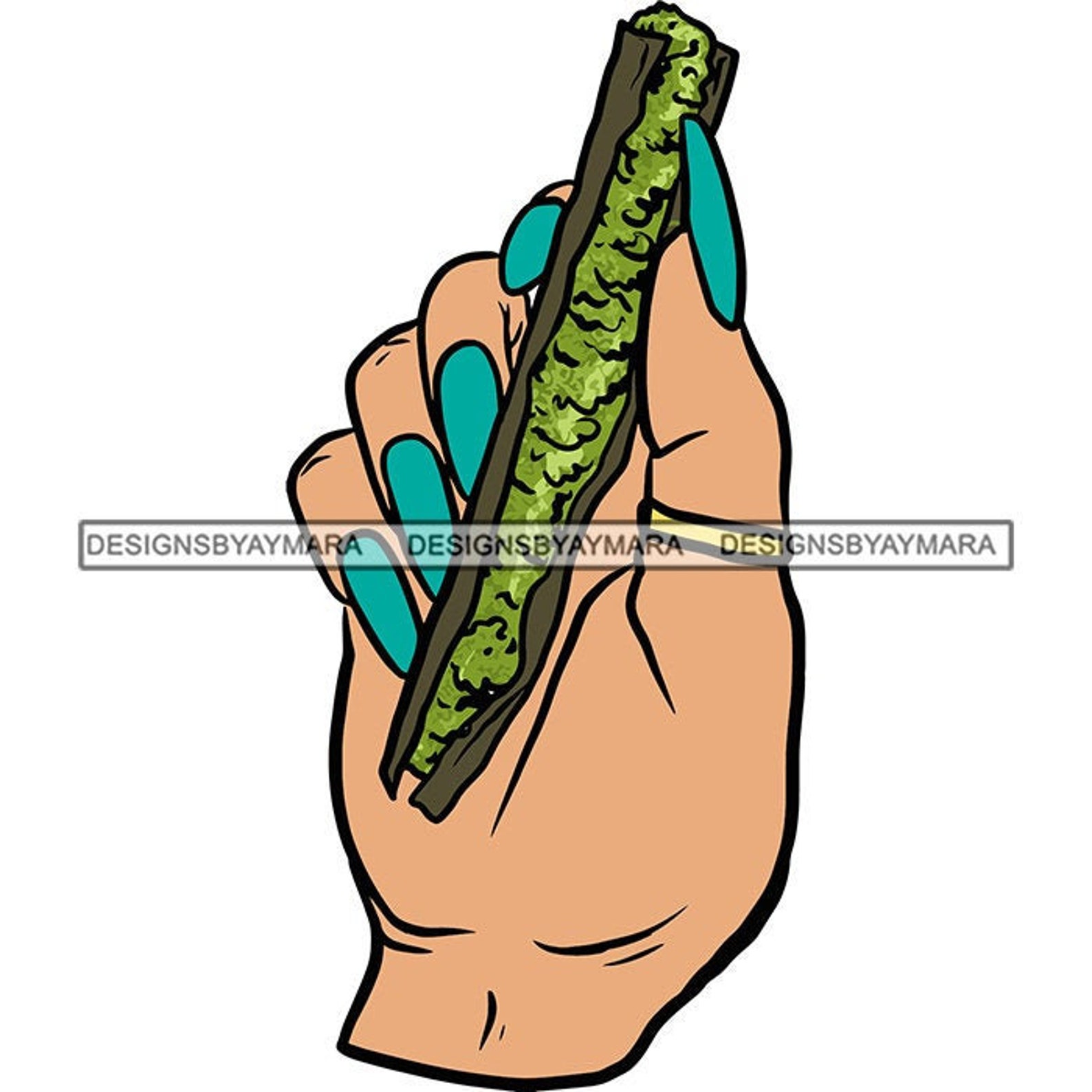 Female Hand Holding Blunt Cigarette Joint Weed Grass Cannabis Etsy