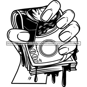 Male Man Hands Holding Money Stack Dollar Cash Bank Franklin Hustler Hustle Hustling Grind Grinding SVG PNG JPG Print Cutting Vector Designs