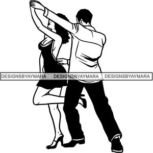 Stepper Dancer Stepping Chicago Style Afro American Couple Dancing Dance Step Love .SVG .EPS .PNG Vector Clipart Circuit Cut Cutting